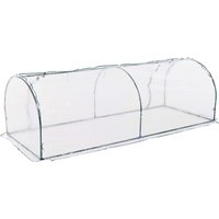 Outsunny Transparent Tunnel Greenhouse, Garden Outdoor Grow House with Steel Frame & PVC Cover, 250 x 100 x 80cm | Aosom Ireland