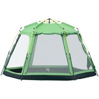 6 Person Pop Up Camping Tent 2 Tier Design Backpacking Tent 4 Windows 2 Doors Portable Carry Bag Fishing Hiking