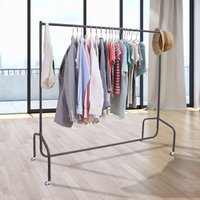 HOMCOM Metall Kleiderständer Kleiderwagen Rollgarderobe Garderobenständer 180x60x150 cm Aosom