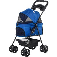 PawHut Poussette pliable pour animaux domestiques 67x45x96 cm Bleu