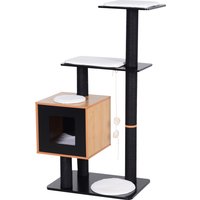Cat Tree w/ Condo Sisal Scratching Post & Washable Mat | Aosom Ireland