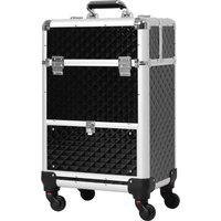 Large Professional MUA Vertical Rolling Full Makeup Travel Train Case - | Aosom Ireland