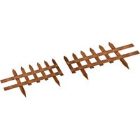 Outsunny Pack of 12 Wooden Border Fences Garden Fixed Picket Fence for Lawn Edging Flowerbed | Aosom Ireland
