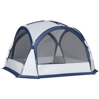 Dome Tent 6 8 Person Camping Tent 4 Zipped Mesh Doors Removable Polyester Cloth Lamp Hook Portable Carry Bag Blue