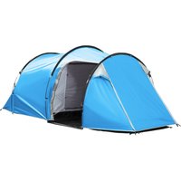 Outsunny Tunnel Tent for 2-3 Persons, Camping Shelter with Vestibule, Air Vents, Rainfly, Weather-Resistant, Blue Aosom UK