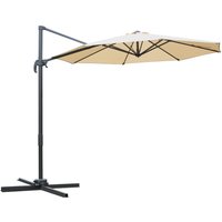 3 Patio Offset Parasol Roma Umbrella Cantilever Hanging Sun Shade Canopy Shelter 360° Rotation Cross Base Aosom UK