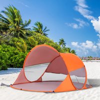 Portable Pop Up Beach Shelter 1 2 Persons UV 30+ Protection Automatic Sun Tent Aosom UK
