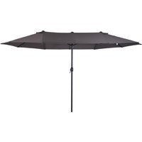 Waterproof 4.6m Garden Parasol Double Sided Sun Umbrella Patio Market Shelter Canopy Shade Outdoor NO BASE Aosom UK