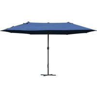 Waterproof 4.6m Garden Parasol Double Sided Sun Umbrella Patio Market Shelter Canopy Shade Outdoor Cross Base – Aosom UK