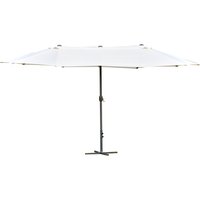 4.6m Garden Parasol Double Sided Sun Umbrella Patio Market Shelter Canopy Shade Outdoor Cross Base – Off White Aosom UK