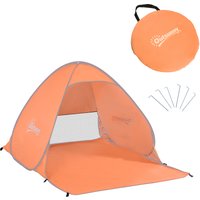 Outsunny 2 Person Pop Up Tent, Camping Shelter with Windows, Poles & Hubs, Perfect for Family Hiking Trip Cookout, Orange | Aosom Ireland