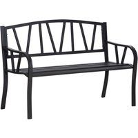 Outsunny 2-Seater Garden Bench Solid Metal Loveseat Outdoor Furniture for Patio Family Chair w/ Decorative Backrest Ergonomic Armrest | Aosom Ireland
