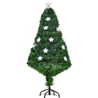 HOMCOM 4ft 120cm Fiber Optic Xmas Tree Artificial Christmas Tree W/ Stars | Aosom Ireland