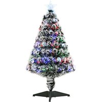 HOMCOM 3ft 90cm Green/White Artificial Christmas Tree W/ Prelit LED | Aosom Ireland