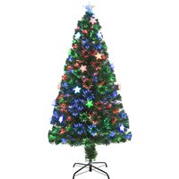 HOMCOM 5ft Green Fibre Optic Artificial Christmas Tree W/ Stars NEXT DAY DELIVERY | Aosom Ireland