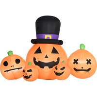 Outsunny 6ft Inflatable Halloween Decorations,Large Pumpkin in Hat with Four Small Pumpkins, Blow-Up Outdoor LED Display | Aosom Ireland