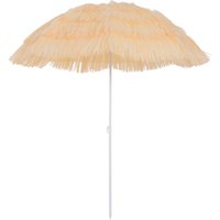 Outsunny Ombrellone portatile da giardino e spiaggia ,palo Inclinabile e 8 steche,Impermeabile Tettuccio Ø160cm, Beige Aosom