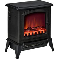 HOMCOM Lareira Elétrica Portátil 1000/2000W com Simulação de Chama Termostato Ajustável e Proteção de Superaquecimento para Salas Aosom Portugal