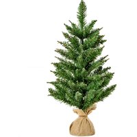 HOMCOM 60cm 2ft Little Artificial Christmas Tree w/Cloth Bag Base & 70 natural branches Mini Christmas Decorations| Aosom Ireland