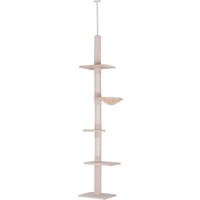 PawHut Floor to Ceiling Cat Tree 5-Tier Kitty Tower Activity Center Scratching Post 230-260cm | Aosom Ireland