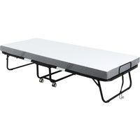HOMCOM Guest Bed Folding Bed with Wheels Steel+Foam White+Black 200 x 80 x 42.5 cm | Aosom Ireland