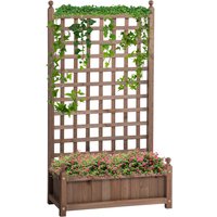 Outsunny Wooden Raised Garden Bed With Trellis Climbing Vines Indoor & Outdoor Display Rack 64 x 28 x 120 cm | Aosom Ireland