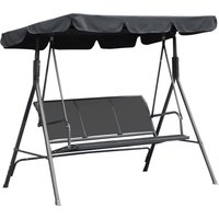 Outsunny Balancelle de Jardin 3 Places Grand Confort Toit imperméabilisé Inclinaison réglable Assise et Dossier Ergonomique Acier textilène Gris