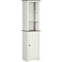 kleankin Bathroom Cabinet, Tall Storage Cabinet with Door and Adjustable Shelves, 39.5 x 30 x 160 cm, White | Aosom Ireland
