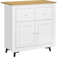 HOMCOM Sideboard Cabinet, Modern Kitchen Cupboard with Double Doors and Drawers for Dining Room, Living Room and Entryway, White | Aosom Ireland