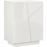 HOMCOM Wooden Freestanding Storage Cabinet for Bedroom, High Gloss Sideboard with Adjustable Shelves, White | Aosom Ireland