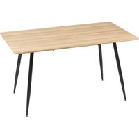 HOMCOM Scandinavian Design Dining Table, Kitchen Table for 4 People, Wood Look, 140 cm x 80 cm x 76 cm, Natural + Black | Aosom Ireland