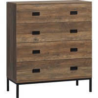 HOMCOM Chest of Drawers, 4-Drawer Storage Organiser Unit with Metal Frame for Bedroom, Living Room, Brown | Aosom Ireland