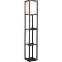 HOMCOM Lampadaire étagère Lampe étagère 26L x 26l x 160H cm 3 étagères 4 Niveaux MDF Noir