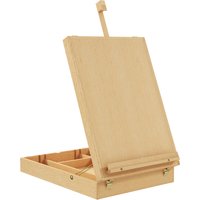 Vinsetto Wooden Table Easel Box Hold Canvas up to 61cm, Adjustable Beechwood Storage Table Box Easel, Portable Folding Artist Drawing | Aosom Ireland