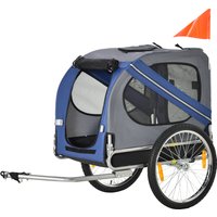 PawHut Remorque vélo pliable en acier, tissu, polyester noir, bleu, rouge, vert incl. avec garde-corps Aosom France