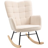 HOMCOM Boucle Rocking Chair, for Nursing, Berber Fleece Nursery Glider Rocker, Modern Armchair for Living Room, Beige | Aosom Ireland