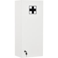 Kleankin Medicine Cabinet Wall Cabinet Hanging Cabinet with Adjustable Shelf First Aid Cross Lockable for Bathroom Kitchen Hall White 30x20x70 cm | Aosom Ireland