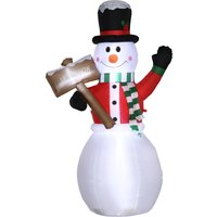 Outsunny aufblasbarer Schneemann 180 cm mit LED Licht und Schild, IP44, perfekte Weihnachtsdekoration für drinnen und draußen Aosom.de