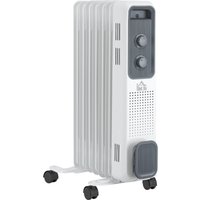 HOMCOM 7-Fin Oil Filled Radiator Portable Heater, Safe with Overheat Protection & Tip-Over Switch, 60H x 35L x 24Wcm | Aosom Ireland