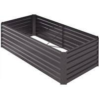 Outsunny Galvanised Raised Planter: Reinforced Steel Bed for Outdoor Gardening, Dark Grey, 180 x 90 x 59 cm | Aosom Ireland