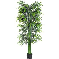 Outsunny 6ft Artificial Bamboo Tree Plant Greenary in A Pot for Home Office Planter 1.8M Decor | Aosom Ireland