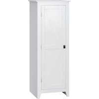 HOMCOM Meuble salle de bain armoire de cuisine compacte style classique avec 3 étagères réglables en hauteur MDF blanc Aosom France
