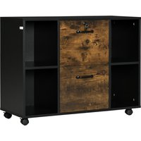 Vinsetto Soporte para Impresora con Ruedas y 2 Cajones para Documentos Tamaño Carta y A4 Archivador 90x37,5x68,5 cm Práctico y Elegante   Aosom España