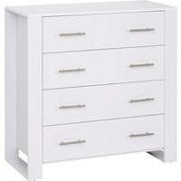 HOMCOM 4-Drawer Chest of Drawers, Storage Organizer Unit with Metal Handles Base Freestanding Unit Furnishing Living Room, White | Aosom Ireland