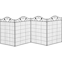 Outsunny Garden Decorative Fence 4 Panels 44in x 12ft Metal Wire Landscape Border Edging