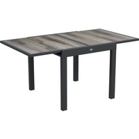 Outsunny Extending Garden Table, Outdoor Dining Table for 6, Aluminium Frame Patio Table w/ Plastic Board Tabletop,80/160L x 80W x 75H | Aosom Ireland