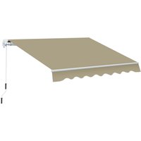 2.5x2 m Manual Retractable Awning Canopy White Frame