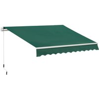 Awnings Patio Awning Canopy Shelter Garden Sun Shade UV Blocker Light Weight Aluminium Frame w Hand Crank 3 x 2m