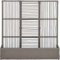 Outsunny Support pour plantes avec treillis bac rectangulaire inférieur en résine tressée et acier dim. 103L x 29l x 103H cm