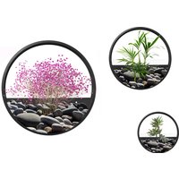 Outsunny Wall Planters, 3-Piece Set, Stackable, Steel + Acrylic, Black | Aosom Ireland